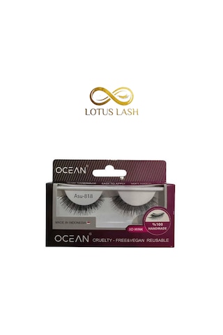 Ocean Asu 818 5d Mink Doğal Görünümlü Şerit Takma Kirpik Tekrar Kullanılabilir Vegan