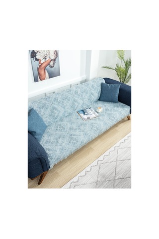 Çok Amaçlı Pamuklu Örtü- Kanepe-koltuk Şalı-koltuk Örtüsü 170x220-1078 Açık Mavi