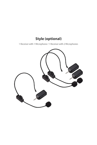 Springsun 2.4g Kablosuz Mikrofon Seti - 30m Menzilli, 3'lü Profesyonel Ses Yükseltici Kulaklık, El Mikrofonu, Klips