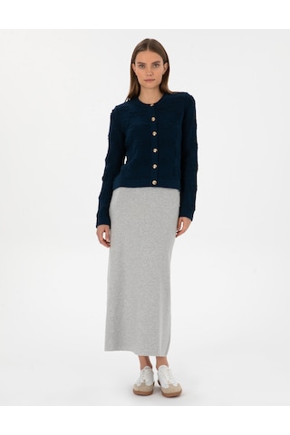 Pierre Cardin Kadın Gri Melanj Etek Triko 50311060-vr086 Gri Melanj