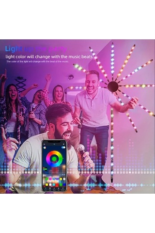 Gökkuşağı Işıkları Led Şerit Rgb Akıllı Dans Işıkları Parti
