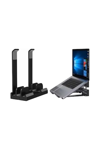 Dikey Laptop Standı, Üç Slotlu Ayarlanabilir, Ergonomik Masa Düzenleyici
