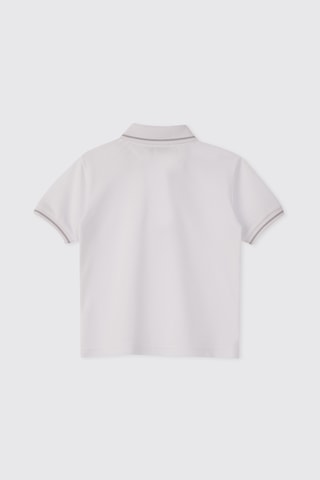 Panço Erkek Çocuk Yakalı T-shirt Beyaz