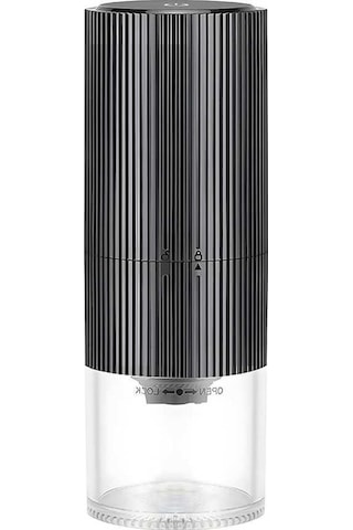 Createtech Taşınabilir Usb Şarjlı Paslanmaz Çelik Kahve Değirmeni - 25g Dokunmatik Otomatik Öğütücü Siyah Siyah