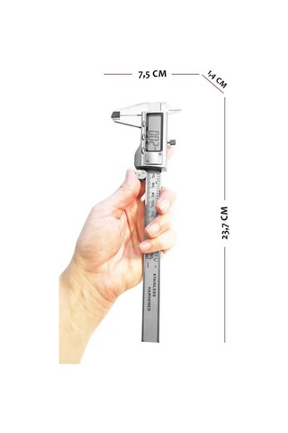Paslanmaz Çelik Dijital Kumpas Kalınlık Ölçer 150 Mm