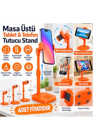 Kahveci.store Masa Üstü Tablet Ve Telefon Tutucu Plastik Aparat Turuncu Telefon Standı Adet Fiyatıdır 22 Standart