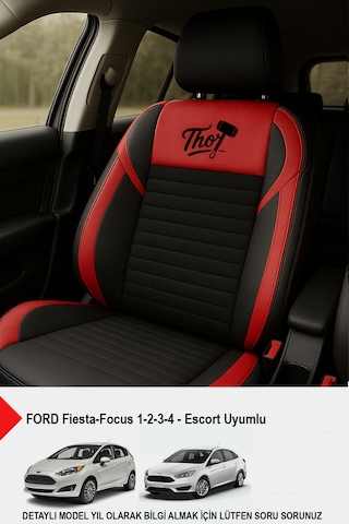 Thor Tay Tüyü Oto Koltuk Kılıfı Ford Focus-fiesta-escort Uyumlu Kırmızı