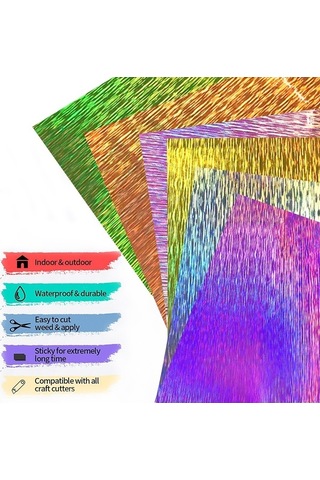 Novahub 30,5 X 100 Cm Illüzyon Lazer Fırçalanmış Parıltılı Altın Vinil Etiket/