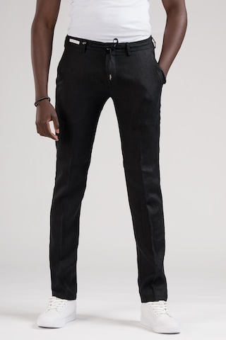 Ecer Slimfit Beli Lastikli Ve İplikli %100 Linen Ham Keten Jogger Pantolon 001