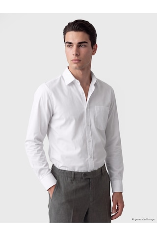 Lcw Busıness Beyaz Regular Fit Poplin Erkek Gömlek