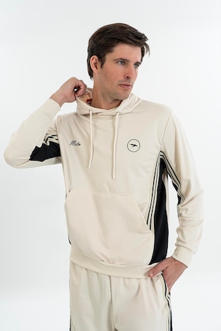 Maraton Boxy Erkek Kapüşonlu Bej Sweatshirt Bej