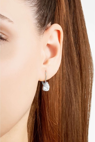 Damla Kesim 18 Ayar Beyaz Altın Kaplama Gümüş Küpe Beyaz