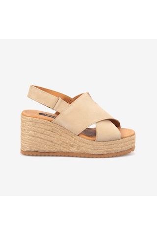 Kemal Tanca Kadın Günlük Topuklu Sandalet 0902 Bej