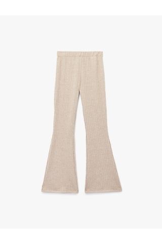 Koton Rahat Kesim Beli Lastikli İspanyol Paça Pijama Altı Vızon Melanj 6wlk40212mk Vizon