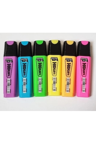 Neon Highlighter Cs-h879 Renkli 6 Çeşitli Fosforlu Kalem Seti - İşaretleyici Kalem Seti Çok Renkli