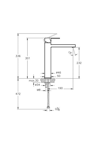 Artema A4258723 Flo S Yüksek Lavabo Bataryası Uzun Çıkış Altın