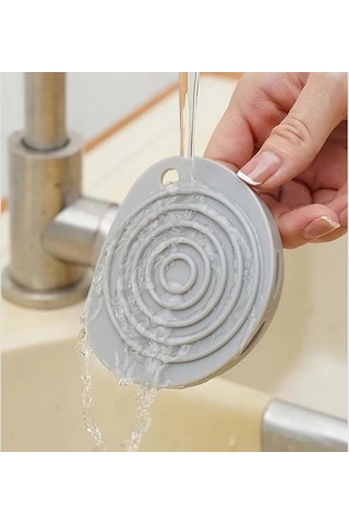 Qingmipy El Tutulu Plastik Kaymazsız Mini Çamaşır Tahtası - Ev Ve Yurt İçin Çorap Yıkama Aleti - Kalın Ve Pratik Gri