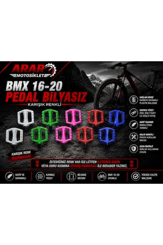 Bmx16-20 Bisiklet Pedal Bilyasız Karışık Renkli-3044