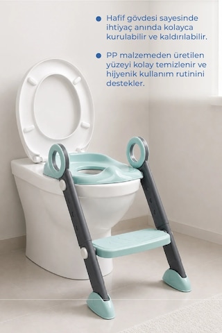 Babyjem Basamaklı Katlanır Klozet Adaptörü Antrasit