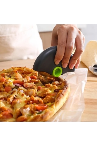 Trendooze Yuvarlak Kırmızı Paslanmaz Çelik Pasta Bıçağı Kapaklı Kek Ekmek Bölücü Gaojunshop01 Kırmızı