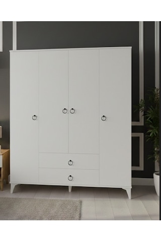 Koru 4 Kapaklı Dolap Gardırop - M1 Beyaz