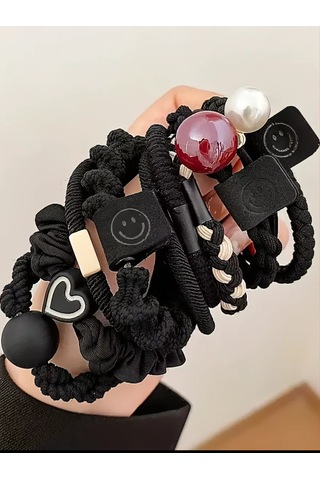 Mını Shop Msk Saç Lastikleri, 10'lu Set 206266481 Siyah