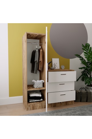 Robinhome Robin Home Alice Aynalı 3 Çekmeceli Şifonyer Aynalı Gardırop Dola