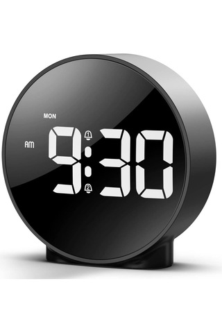 Yenilzd Masa Saati Usb Güç Saat Erteleme Modern.saat Yuvarlak Siy Siyah