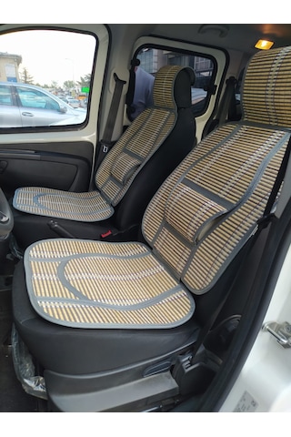 Oto Hasır Bambu Minder Ön İkili Takım Bel Destekli Terletmez Wf-1022 Gri
