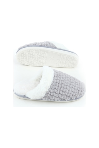 Gezer Kışlık İçi Peluşlu Kadın Ev Bahçe Terlik - Gri