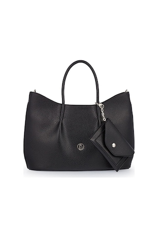 Bilik Deri Logo Detaylı Siyah Kadın El Çantası Riv 147-r Siyah