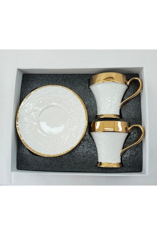Tutku 2 Kişilik Porselen Nescafe Ve Çay Fincanı Beyaz Renk Beyaz