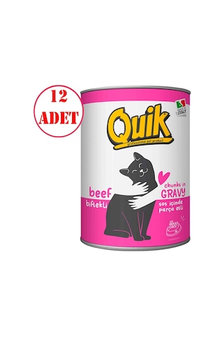 Quik Biftekli Kedi Konservesi 415 Gr 12 Ad
