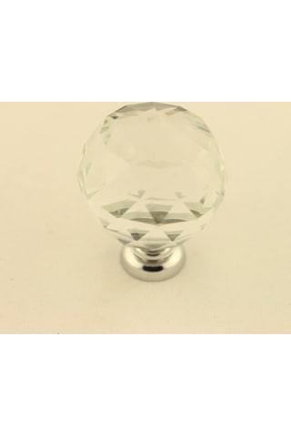 Gürçayhırdavat Gürçay Kristal Taşlı Kulp Küre 30Mm Şeffaf Krom (2 Adet)