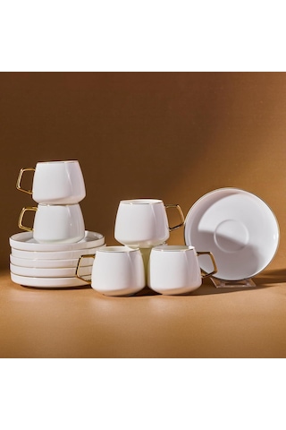 Saturn 6 Kişilik Kahve Fincanı Takımı 90 Ml Gold Çok Renkli