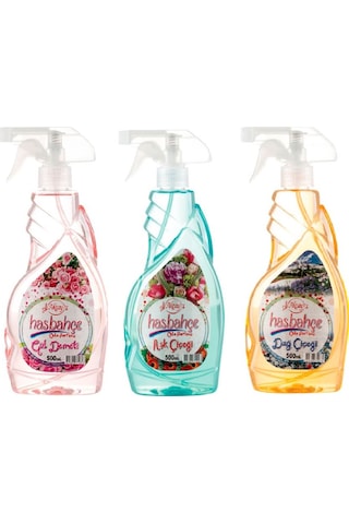 Akçay Hasbahçe Aşk Çiçeği + Gül Demeti + Dağ Çiçeği Oda Parfümü 3 x 500 ML