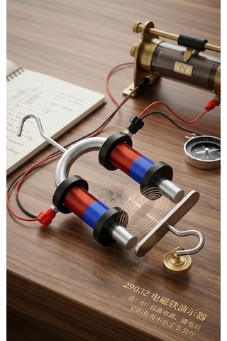 U Tipi Elektromıknatıs Fizik Deney Seti - 6v Dc Manyetizma Eğitim Aracı 5 Kg Kaldırma Gücü