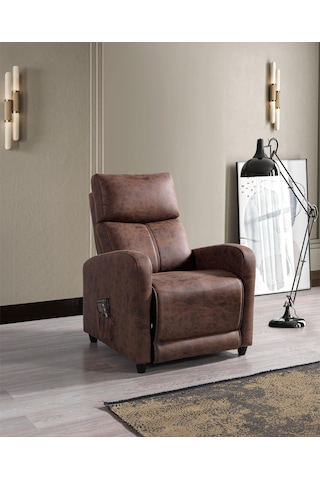 Linda Tekli Berjer Rehome Linda Tv Koltuğu 75x90x105 Cm Kahverengi