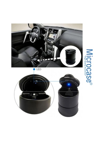 Microcase Oto Araç İçi Led Işıklı Kapaklı Küllük - Al4879