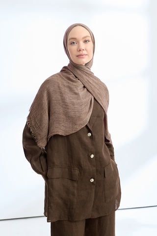 Armanda Organic Touch Ketens Viskoz Şal- 3601 Camel