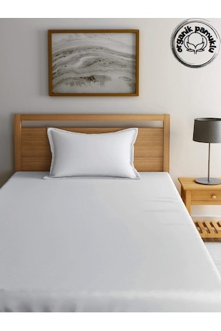 Lotus Home Düz Beyaz Lüks Pamuklu Ranforce Battal Boy Çarşaf 240x260