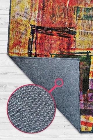 Homshtag Pastel Boho Çok Renkli Mutfak Halısı Soyut Salon Halısı Çok Renkli