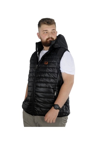 Mode Xl Büyük Beden Yelek Kapitone Kapşonlu 22600 Siyah 001