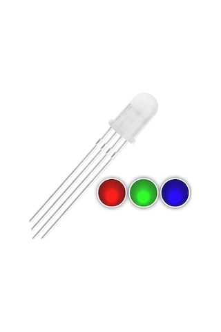 Rgb Led Ortak Anot 5 Adet 5mm Arduino Uyumlu