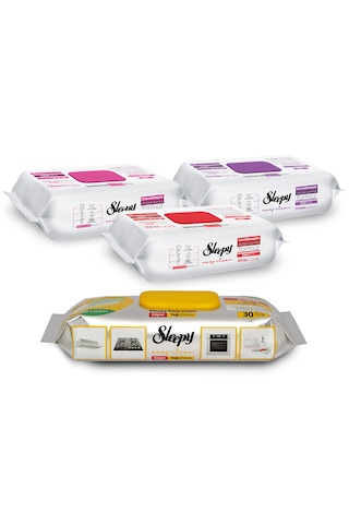 Sleepy Easy Clean Çiçek Serisi&Süper Yağ Çözücü Yüzey Temizlik Havlusu&Mendili (3x100+30)
