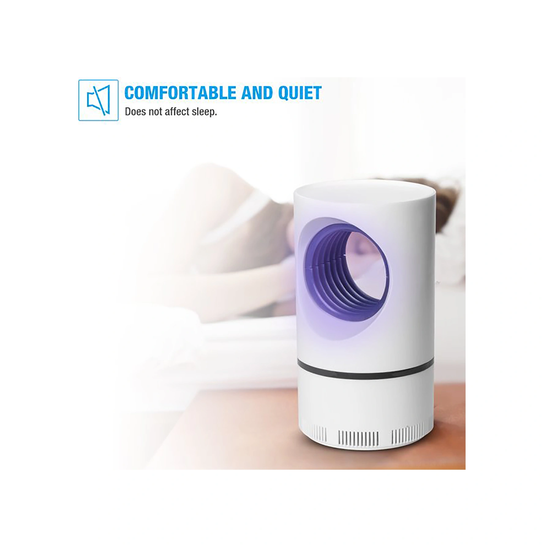 Kosona Ev İçi Fiziksel Musluk Yok 360 Derece Emici Fanlı Usb Led Mus Oratıcı Lambası - Büyük Göz Fildişi Beyazı