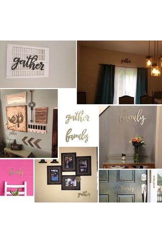 Monyee Klasik Ahşap "aile" Harf Dekoru, Ev Duvar Sanatı, Vintage Stil Duvar Sticker, Model 2 Çok Renkli