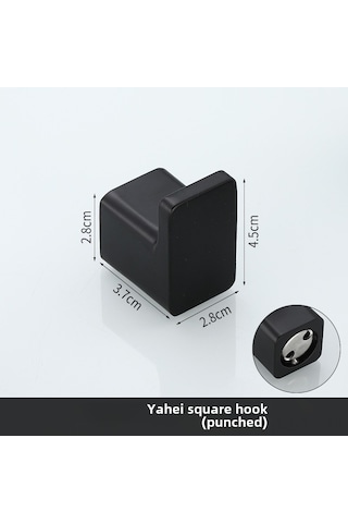 Teltree Siyah Uzay Alüminyum Duvarlı Kanca - Kalın, Dayanıklı, Hafif Montajlı, Çamaşır/şapka Asma, Banyo/oda İçin Tek Kanca Delikli Diğer