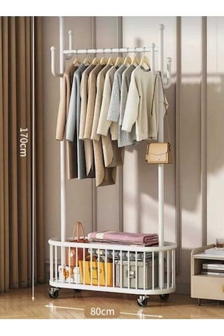 Oval Siyah Sepetli Konfeksiyon Askılığı Kıyafet Askılığı 1035-cn Siyah