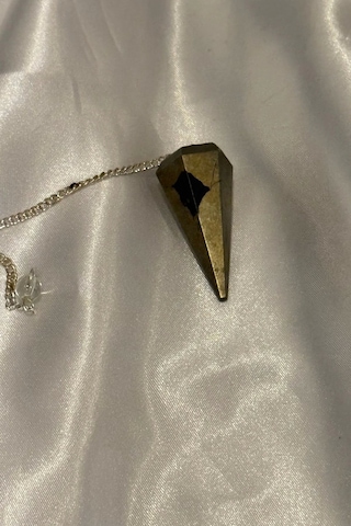 Doğaltaş Pandül Sarkaç Doğaltaş Pirit Para Taşı 4cm Temizleme Palosanto Çok renkli